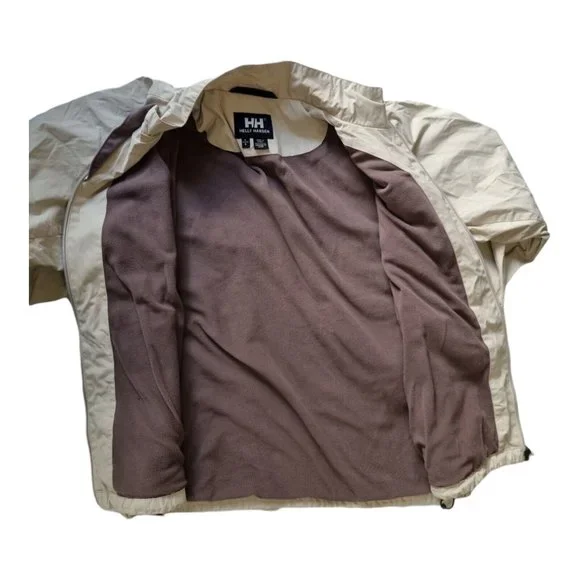 Helly Hansen Men's Size Large Beige Soft Shell Fleece Lined Full Zip Jacket - Picture 6 of 8